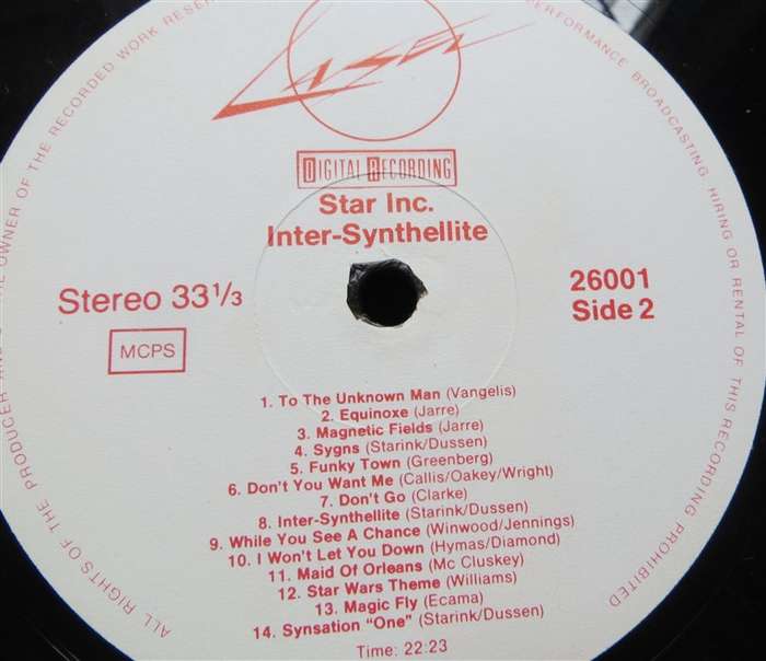 Inter Synthellite - Synthesizer Hits Vintage Vinyl LP - VG