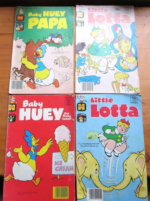 4 x Vintage Little Lotta + Baby Huey Comics Lot - Low Numbers - 1 Bid for All