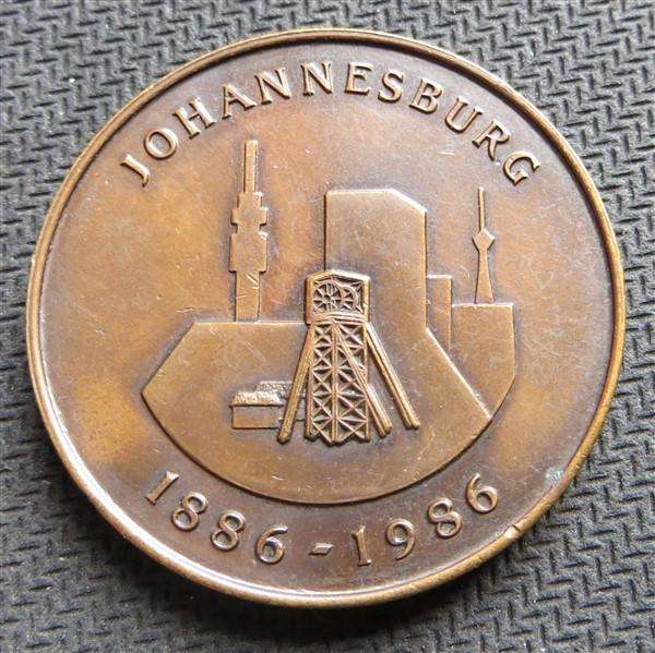 1886 - 1986 100 Years Johannesburg Centenary Medallion - Crown Size
