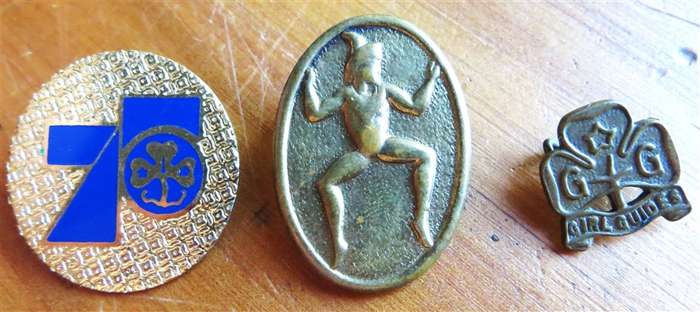 3 x Girl Guides Badges with Makers Mark - 1 bid for all