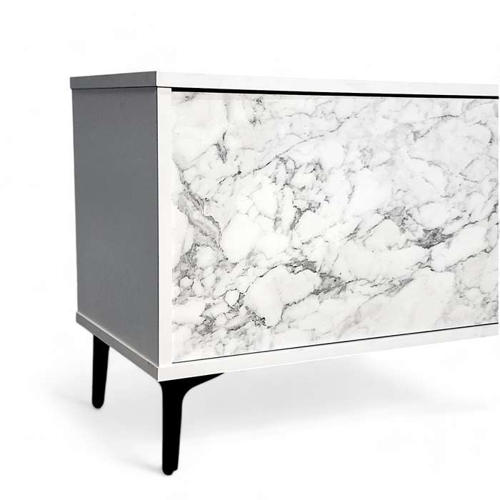 Petra TV Stand White-Marble 120cm