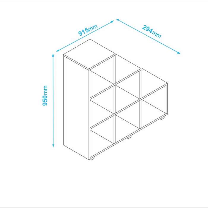 Cascade 6-Cube White Step Bookcase
