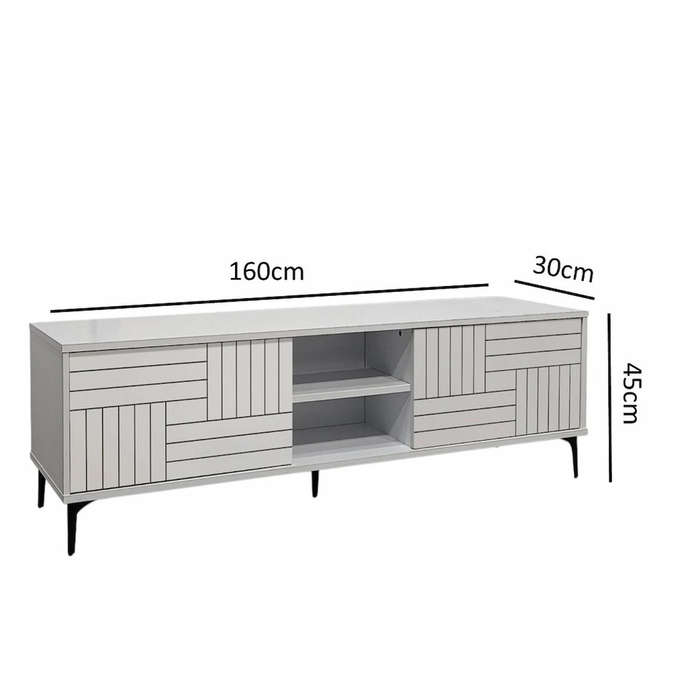 Leandra TV Stand White 160cm