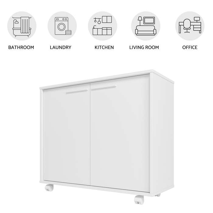 Lismore White Mobile Utility Cabinet