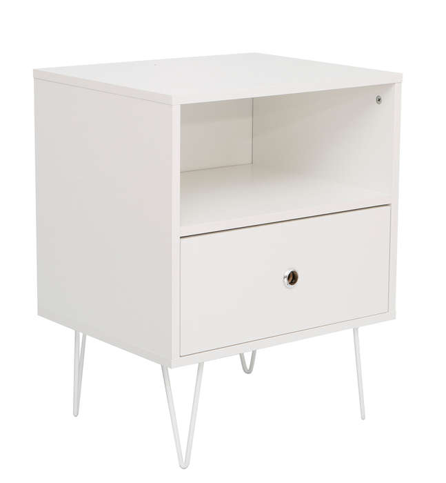Indra Nightstand, Pedestal White