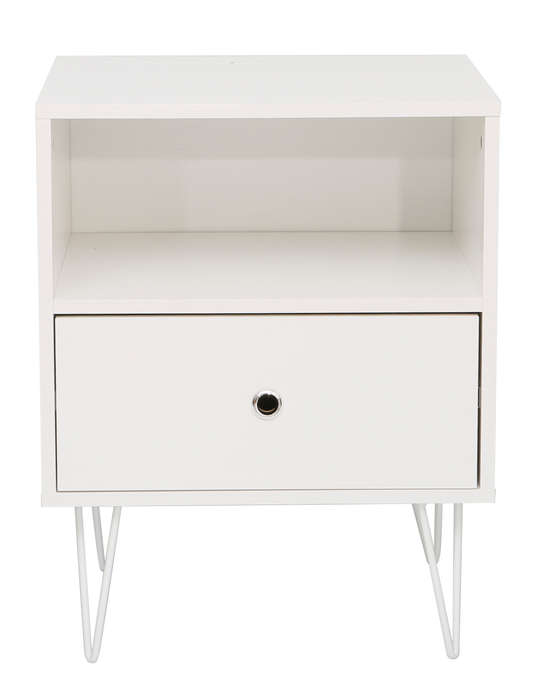Indra Nightstand, Pedestal White