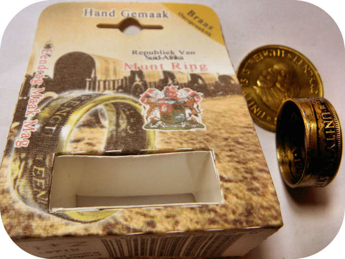 Unique Van Riebeeck 1c coin shaped into a ring!
