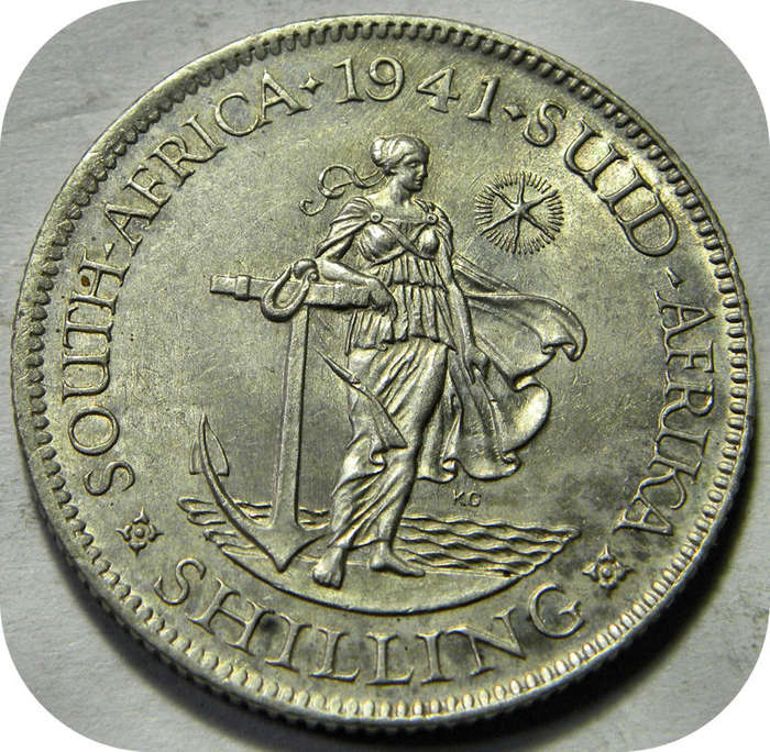 Top Grade SA Union:  1941 Shilling in A/UNC!!!