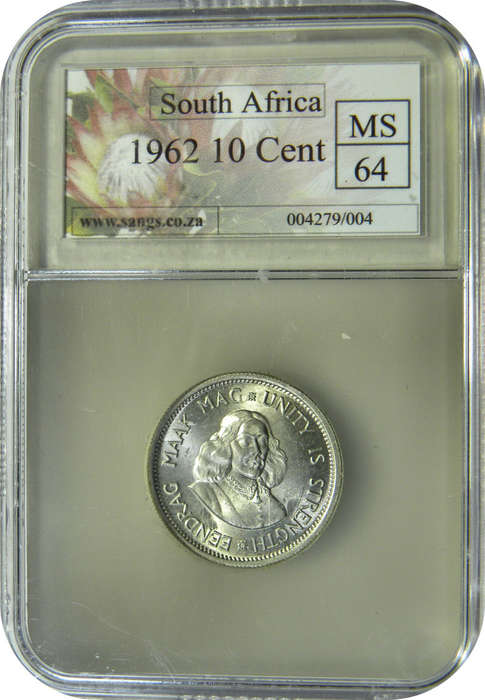 ULTRA RARE 1962 10c Shilling in Mint state 64!!   A Top Grade gem!