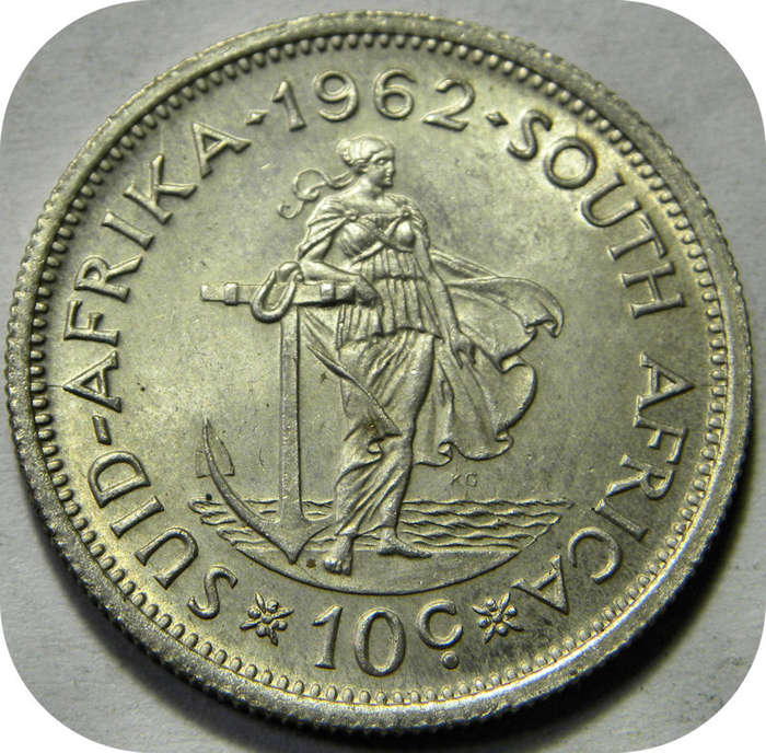 Top Grade RSA: 1962 van Riebeeck 10c Shilling in UNC below R250!  Two specimens available.