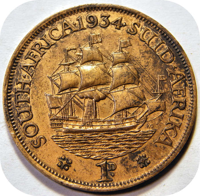 Top Grade SA Union: The scarce 1934 Penny 1d in A/UNC!