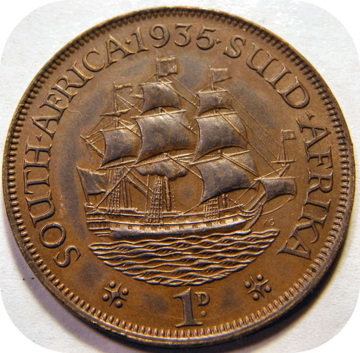 Top Grade SA Union:  1935 Penny in A/UNC.  Ear ERROR!
