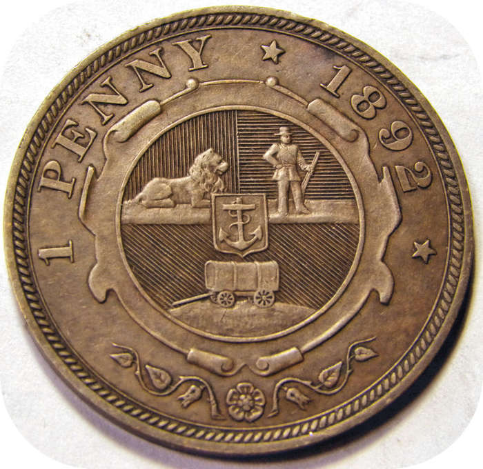Top Grade ZARs:  1892 Penny 1d in UNC under R1300!