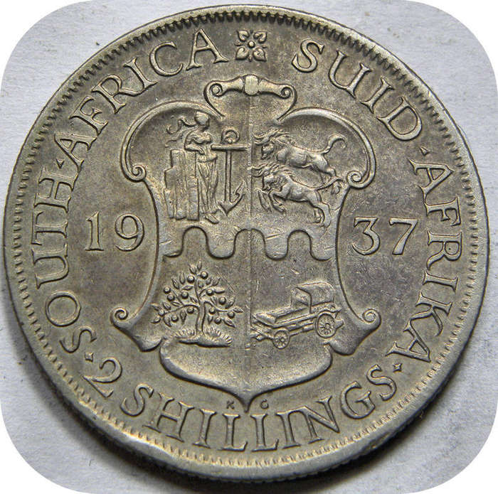 Well priced SA Union:  1937 2 Shillings in EF below R400!