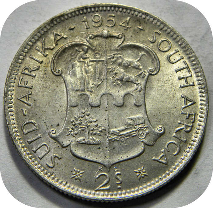 Top Grade SA Union: 1954 2 Shilling 2/- in Brilliant UNC!