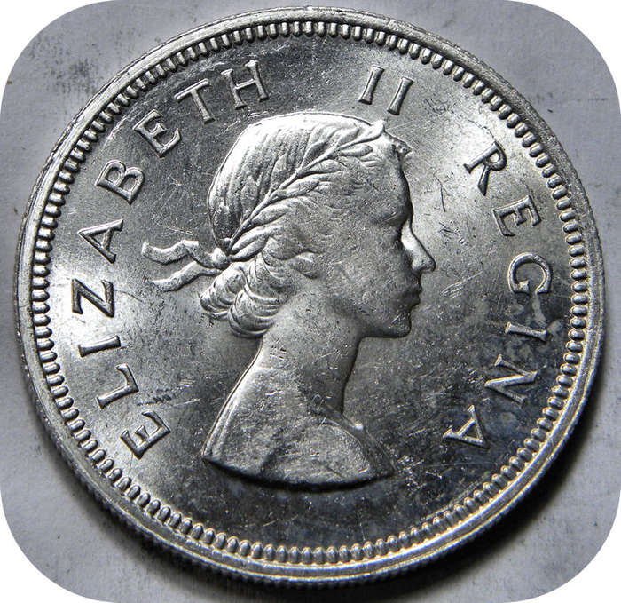 Well priced SA Union: 1958 2 Shilling 2/- in Brilliant A/UNC below R200!