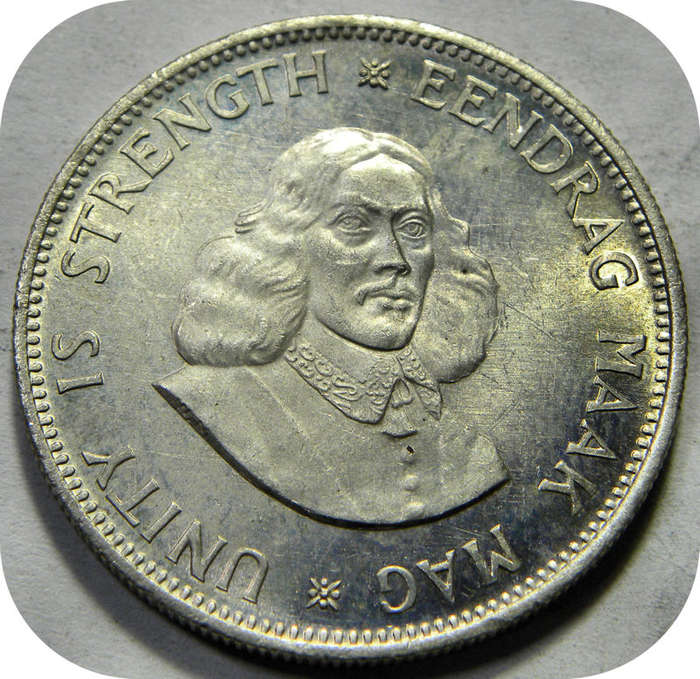 RSA silver:  1964 van Riebeeck 20c in Brilliant UNC!  Two Specimens available!