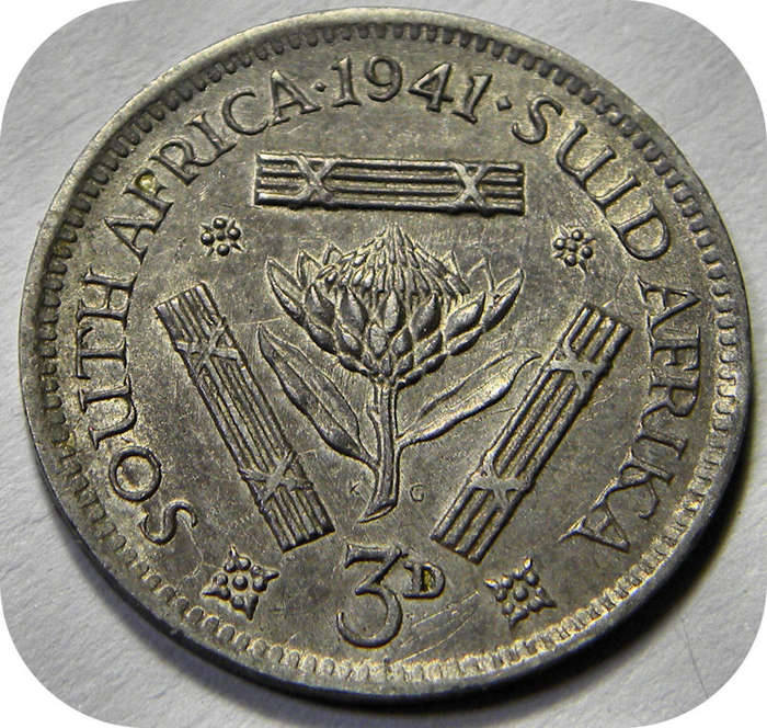 1941 tickey 3d below R100!