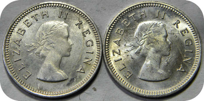 Top Grade SA Union: Lustrous 1959 tickey 3d in Brilliant UNC!!  Two specimens available!