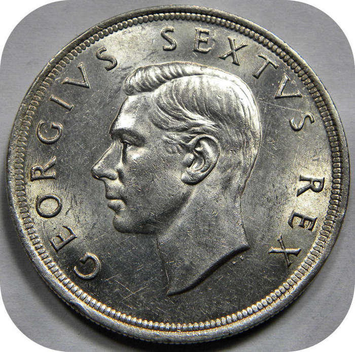 Top Grade SA Union: 1951 Crown 5/- in Brilliant UNC!!!  with RIM ERROR!