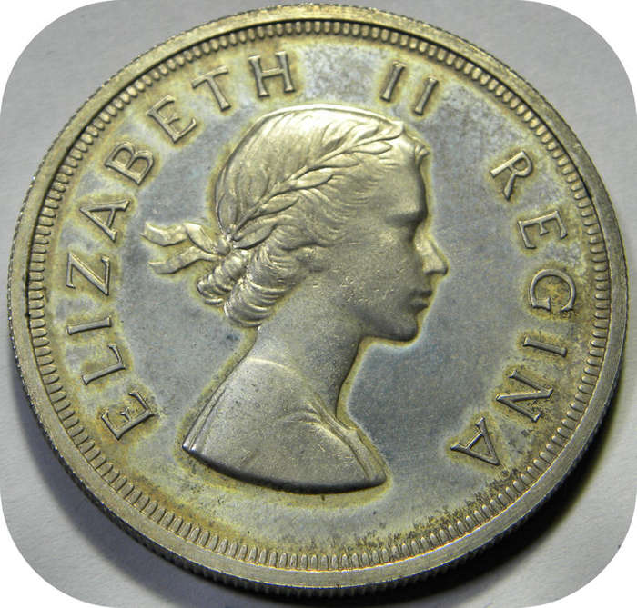 Top Graad SA Unie: 1954 Kroon 5/- in PROEF!!!
