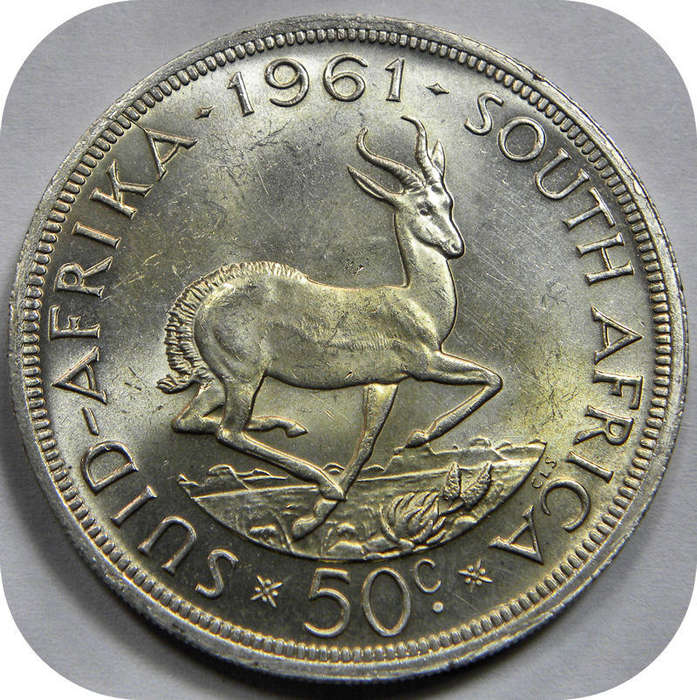 Top Graad RSA: 1961 Kroon 50c in Brilliant UNC!!!