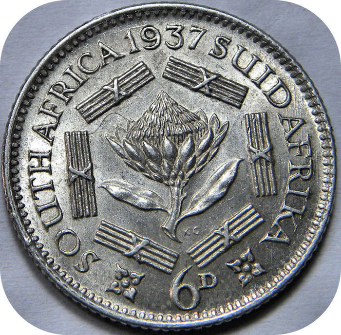 Top Grade SA Union:  1937 Sixpence in lustrous A/UNC!!