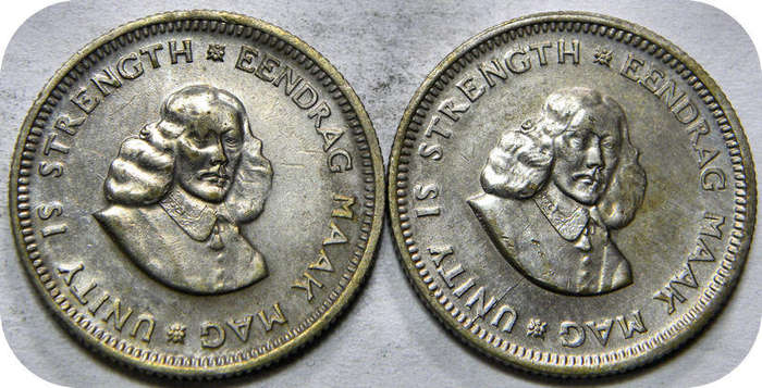 Well priced RSA silver:  1963 van Riebeeck 5c below R30each!  Bid per coin to take both.