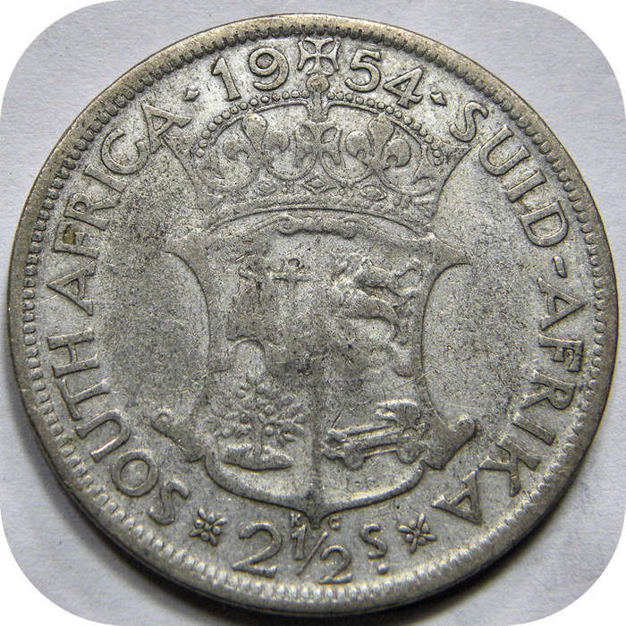 Bargain SA Union:  1954 Halfcrown below R70 bullion value!!