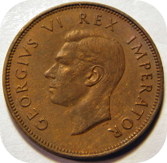 Top Grade SA Union: 1943 Half Penny in A/UNC!!