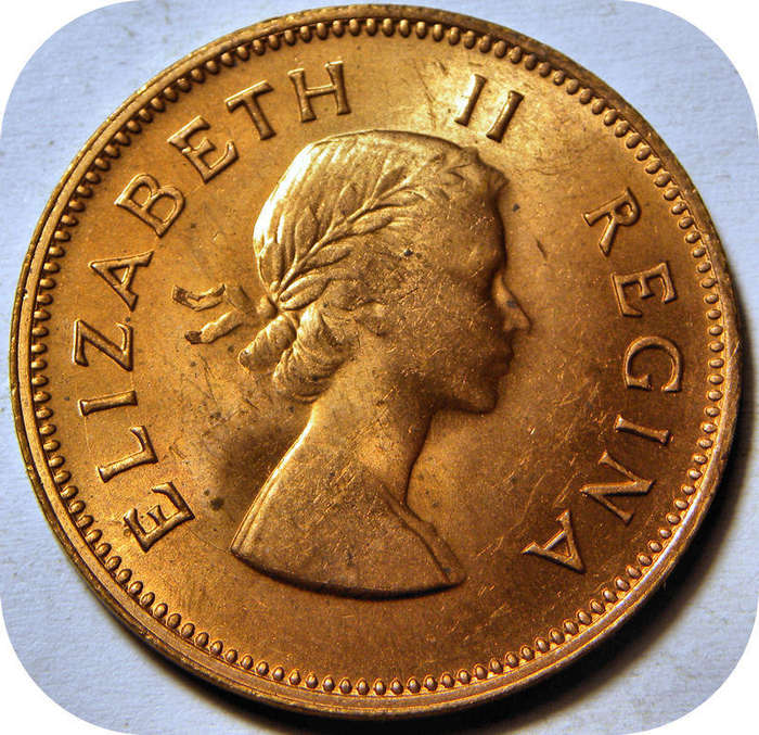  Top Grade SA Union: 1960 ½ Penny - Elizabeth II in BROWN Brilliant UNC! 