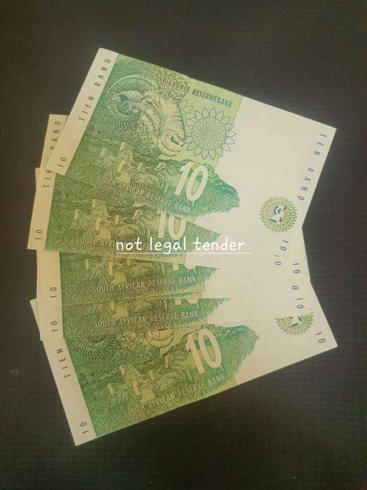 Six 1993 C Stals 2nd Issue Afr/Eng Ten Rand Banknotes (EJ) Buy now per note.