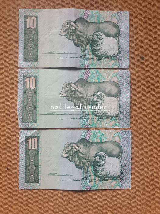 3 C Stals 1st Issue Afr/Eng Ten Rand Banknotes (EL/EP)