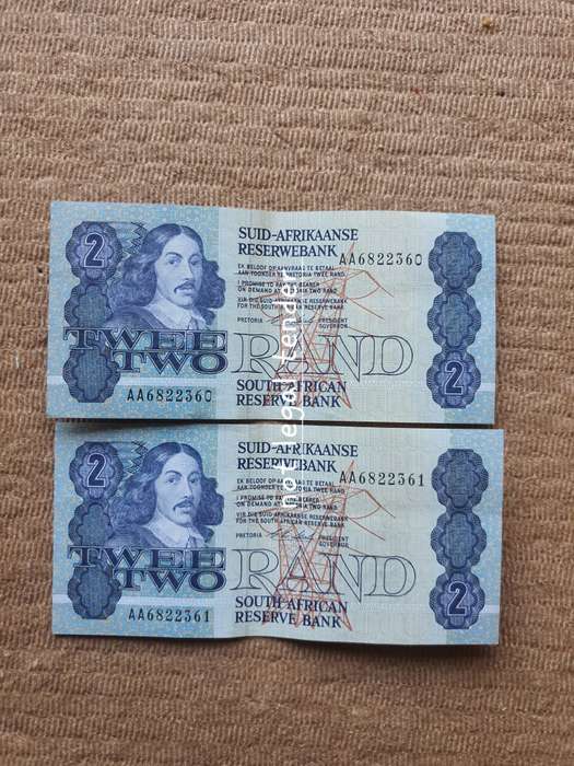 1990 C Stals AA 1st Issue  Afr/Eng Two Rand Banknote (AA360/1)