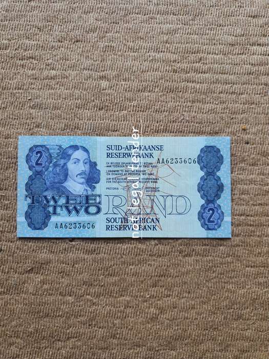 UNC 1990 C Stals AA 1st Issue  Afr/Eng Two Rand Banknote (AA606)