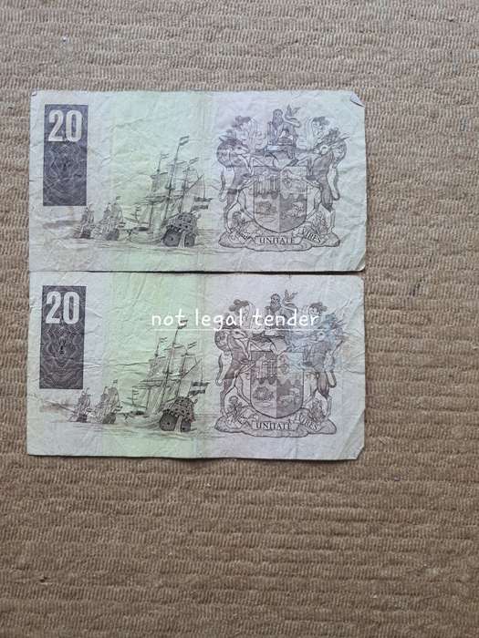 1989 GPC de Kock 3rd Issue Eng/Afr Twenty Rand Banknotes (AA/XX)