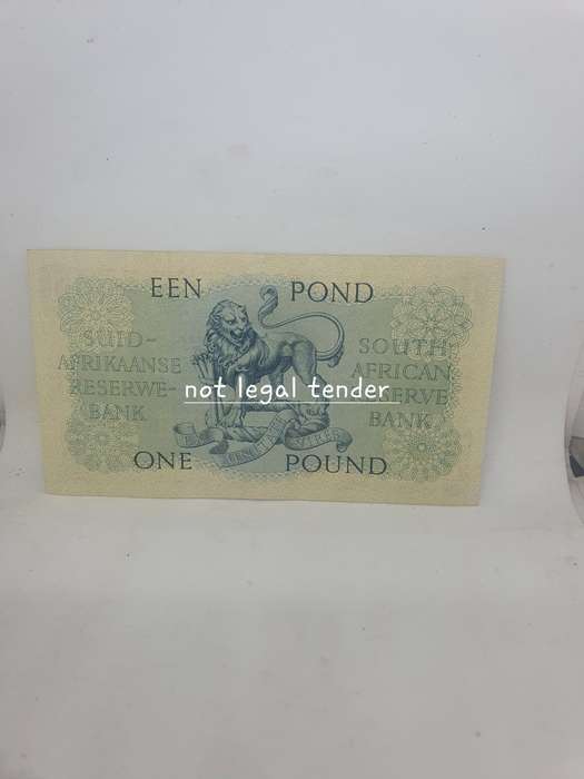 1954 MH de Kock South African 3rd Issue Eng/Afr One Pound Banknotes (A181.) Pressed