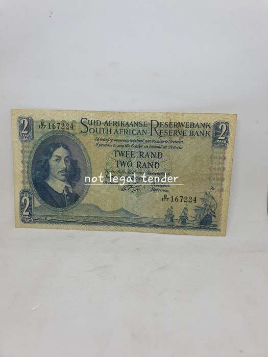 1962 G Rissik 1st issue Afr/Eng Twee Rand Banknote (B177)