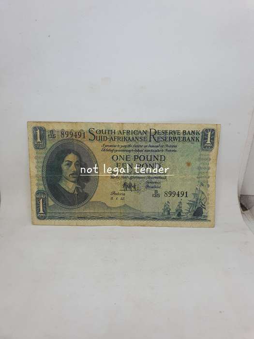 1959 MH de Kock 3rd Issue Eng/Afr One Pound Banknote. (B135)