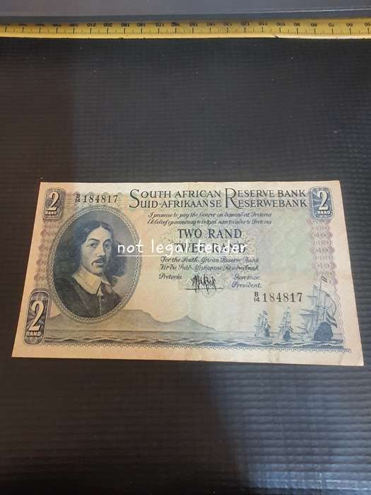 1961 MH De Kock 4th issue Afr/Eng Two Rand Banknote. (B14)