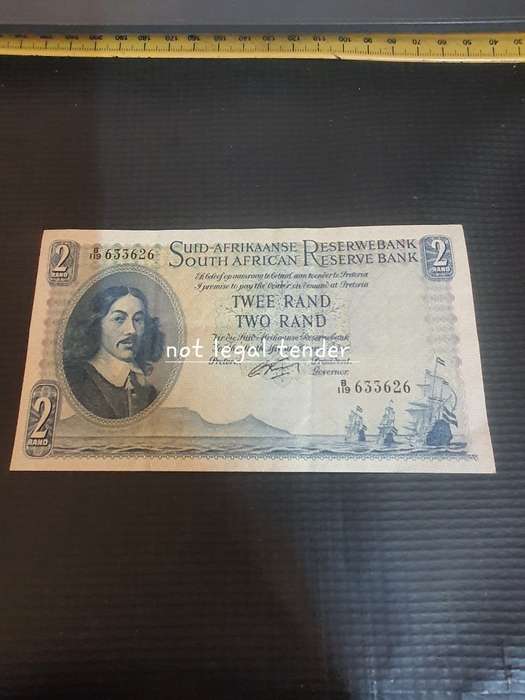 1962 G Rissik 1st issue Afr/Eng Two Rand Banknote. (B119)