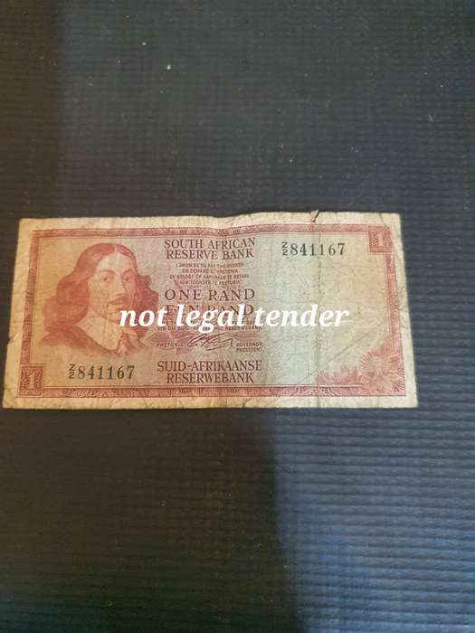 1966 Scarce G Rissik 2 nd Issue Eng/Afr One Rand Replacement note  (Z2)