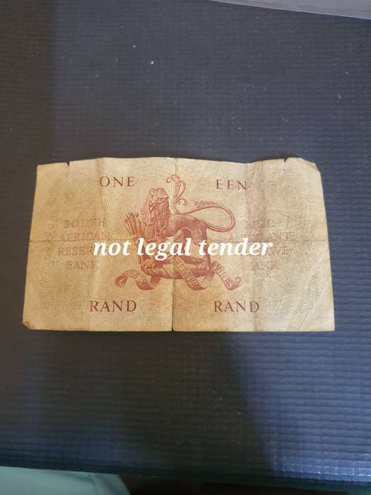 1961 MH de Kock 4th Issue Eng/Afr One Rand banknote  (A42) Filler