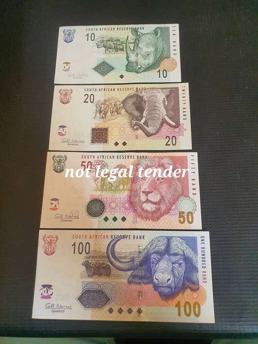 UNC Gill Marcus 2nd Issue Eng/Afr Ten to Hundred Rand banknote  (A)