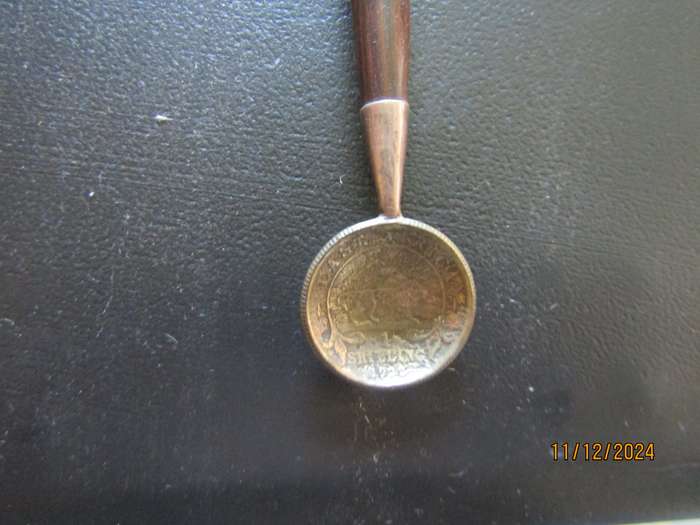Sterling Silver And Wooden East Africa Elephant motive Spoon