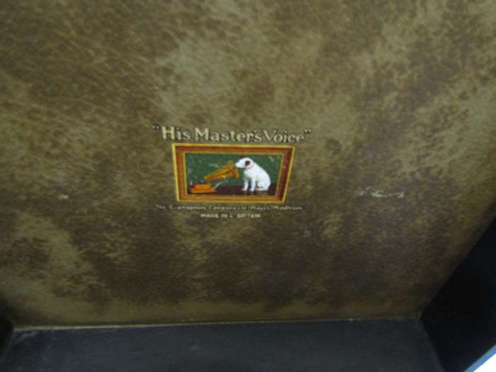 His Masters Voice Box Type Gramophone Player. Works.