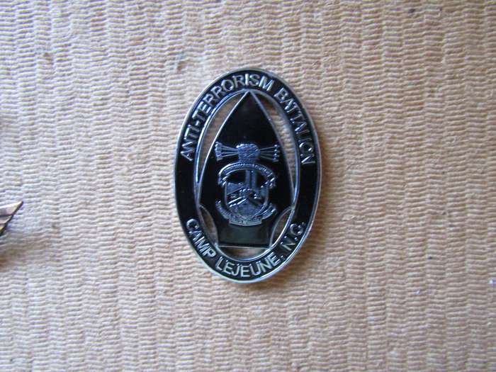 Anti Terrorism Battalion Camp Lejeune NC Us Embassy  Baghdad Challenge Coin. (A)