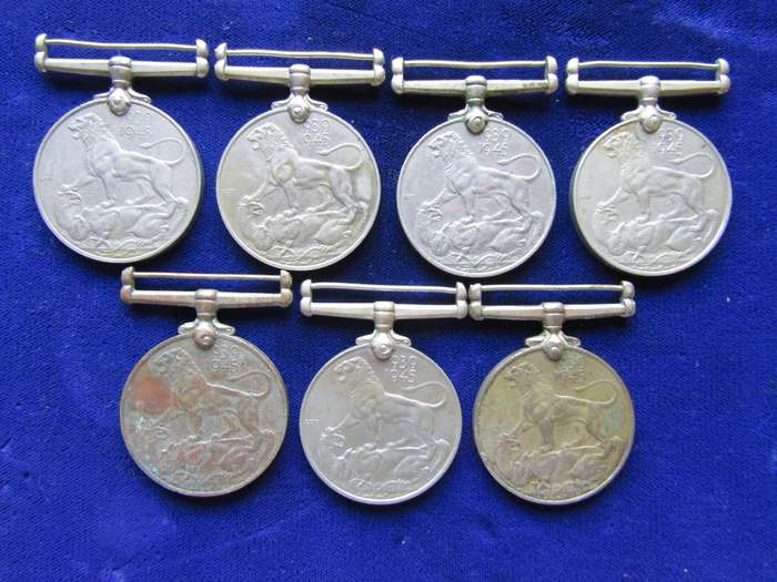 6 Various WW2 1939 to 1945 Medals All Named