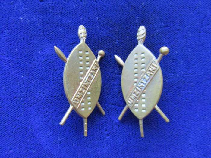 Pair of Umzintzani Prince Alfred Volunteers Collar Badges. Pins intact.