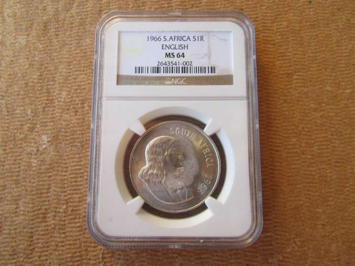 1966 English NGC Graded Silver One Rand MS64